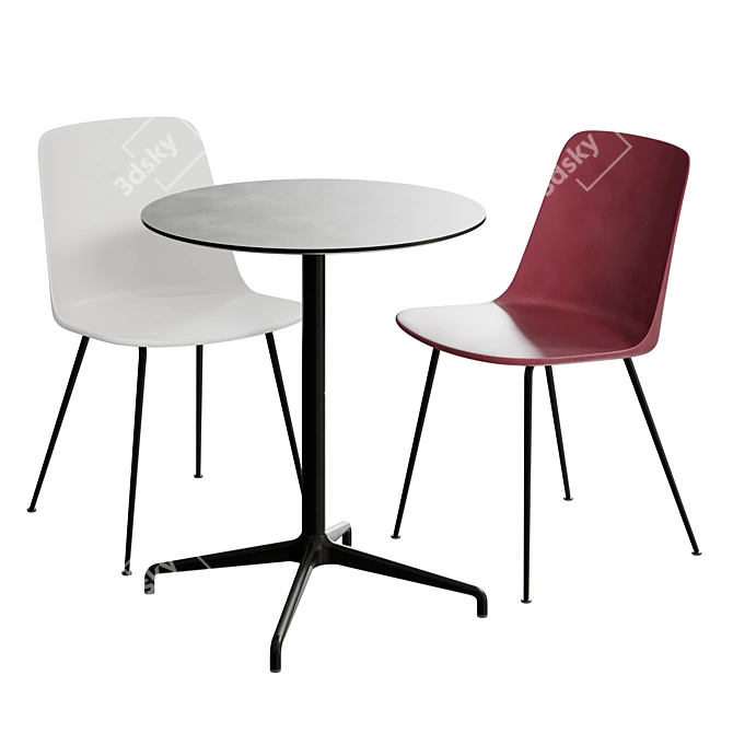 Modern Chair & Table Set 3D model image 1