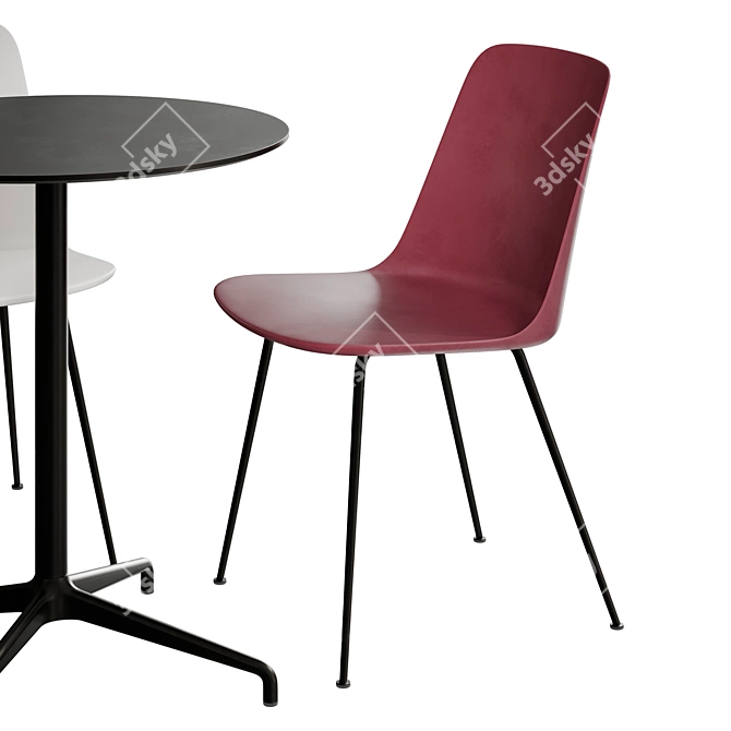 Modern Chair & Table Set 3D model image 2