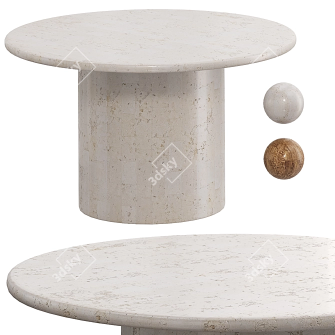 Modern Stone Dining Tables Set 3D model image 1