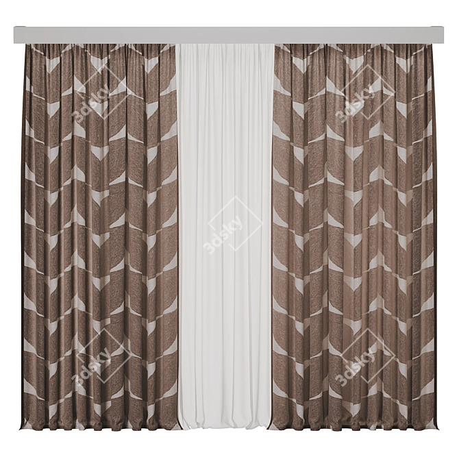 Elegant Curtain Collection 3D model image 1