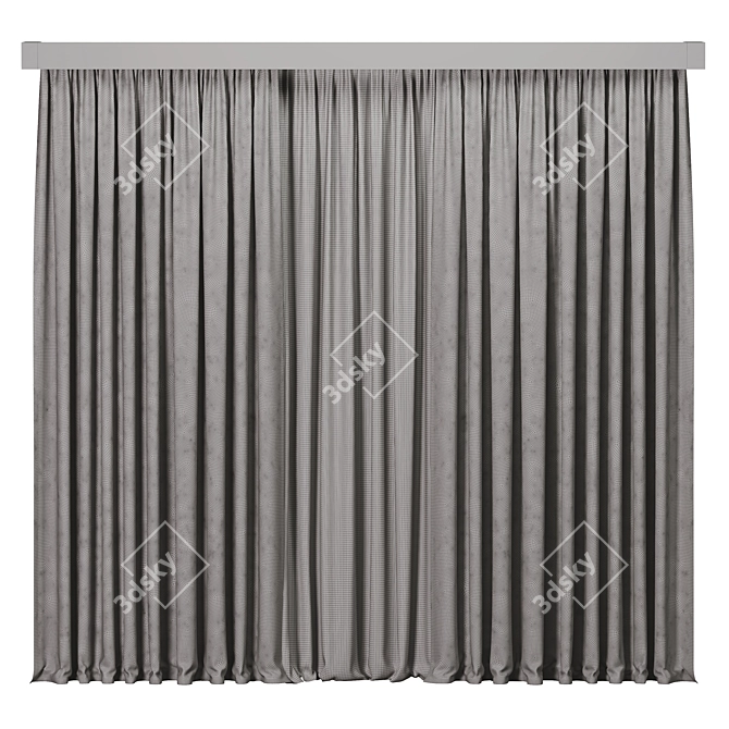 Elegant Curtain Collection 3D model image 2