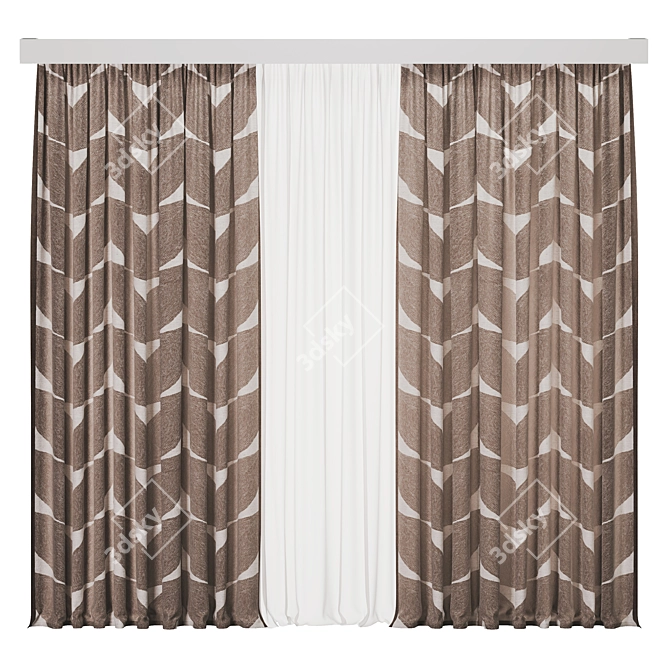 Elegant Curtain Collection 3D model image 3