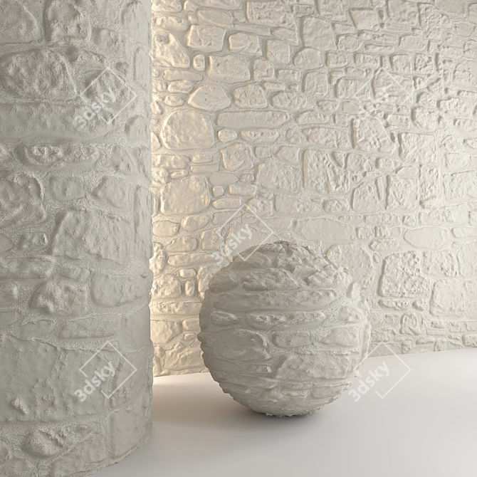  Stone Wall 18: 3D Model & Textures 3D model image 2