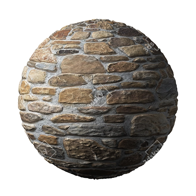  Stone Wall 18: 3D Model & Textures 3D model image 6