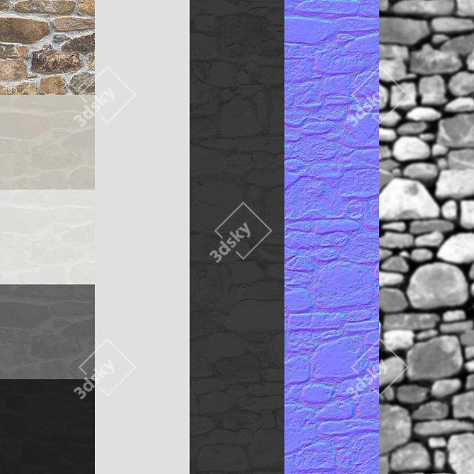  Stone Wall 18: 3D Model & Textures 3D model image 7