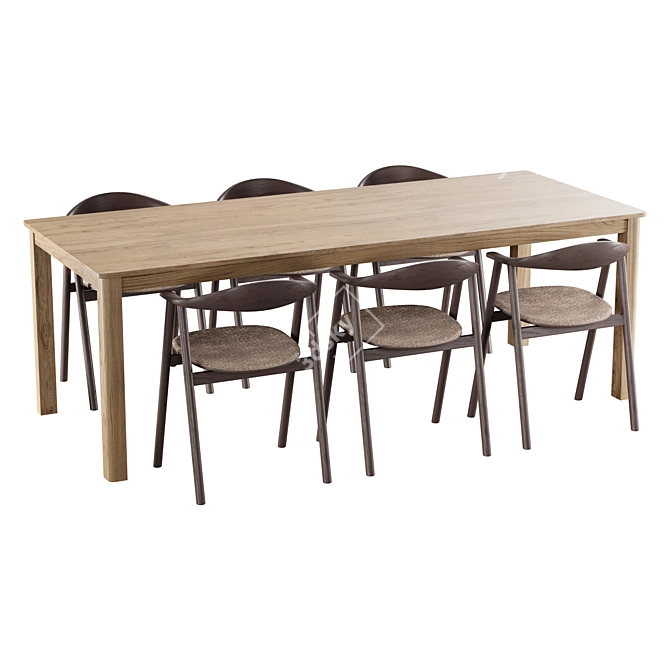 Modern Node Dining Set Furniture 3D model image 2