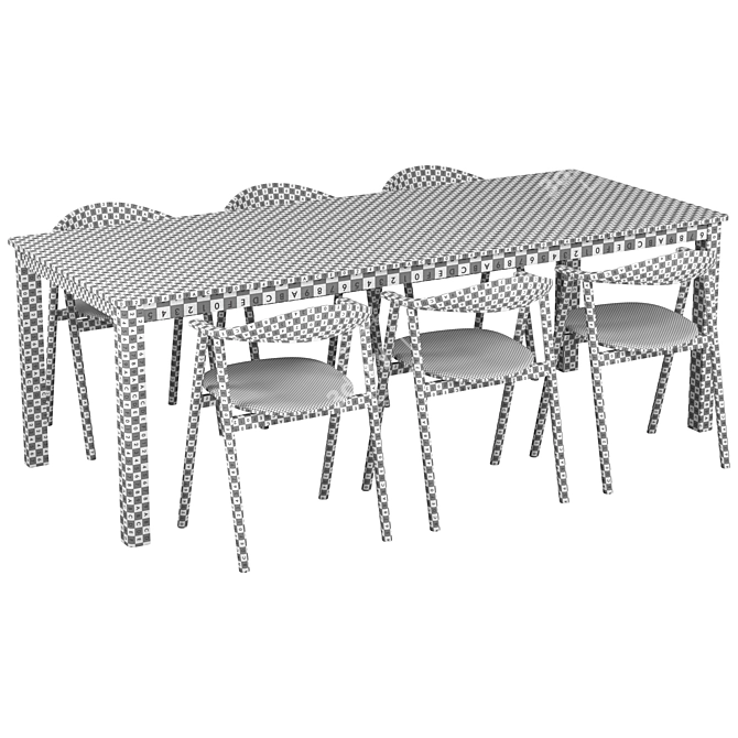 Modern Node Dining Set Furniture 3D model image 6