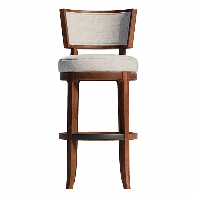 Luxury Ivory Macau Swivel Stool 3D model image 2