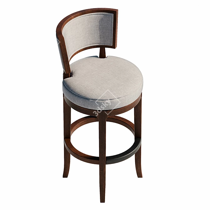 Luxury Ivory Macau Swivel Stool 3D model image 5