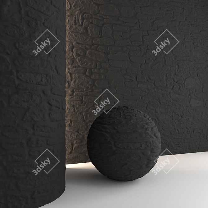 Stone Wall 3D Model Kit 3D model image 5