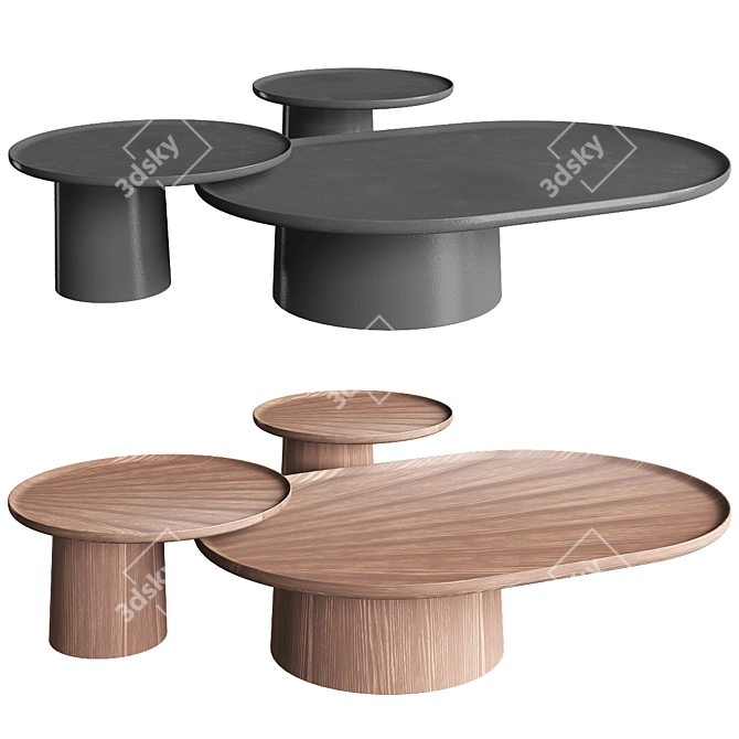 Modern Round Coffee Tables Collection 3D model image 1