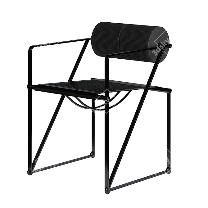 Motion Metal Armchair by Botta 3D model image 1