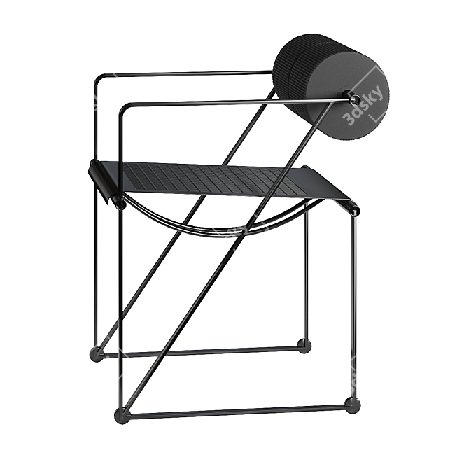 Motion Metal Armchair by Botta 3D model image 2