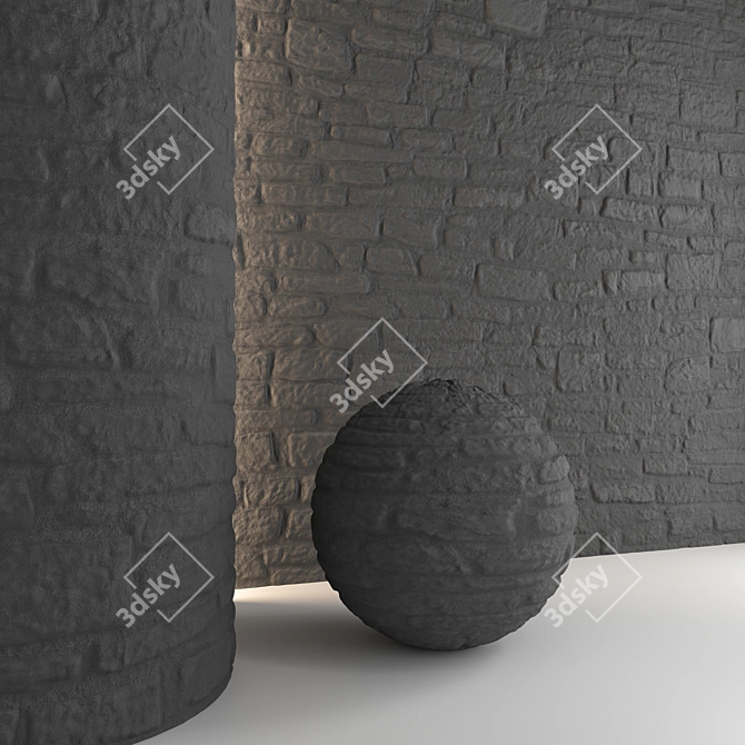 Stone Wall 3D Model Assets 3D model image 5