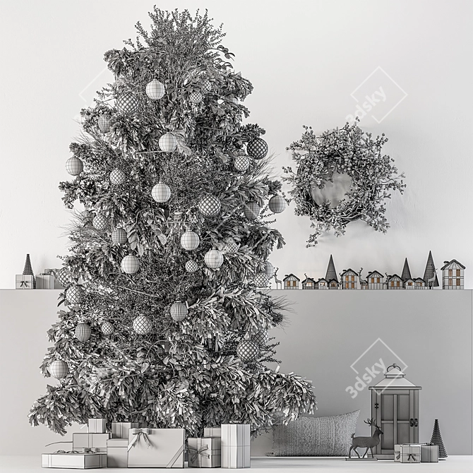  Festive 60 Christmas Tree Set 3D model image 4