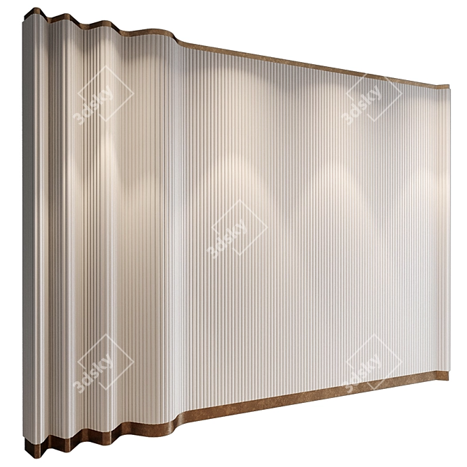 Natural Wood Wall Panel 3D 3D model image 2