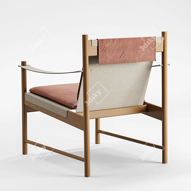 Modern Elegance Leather Lounge Chair 3D model image 2