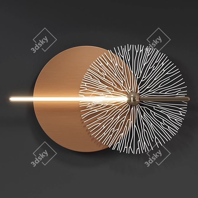 Art Deco Style Metal Wall Lamp 3D model image 1