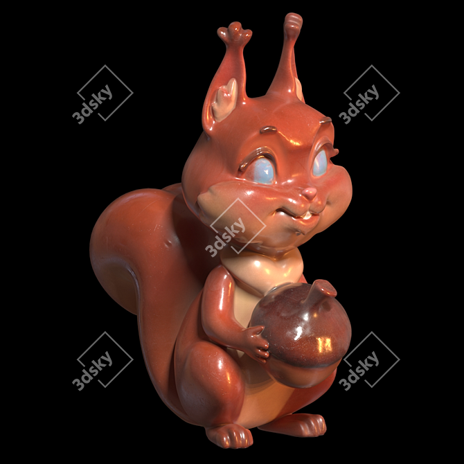 Corona Squirrel Figurine Sculpture 3D model image 6