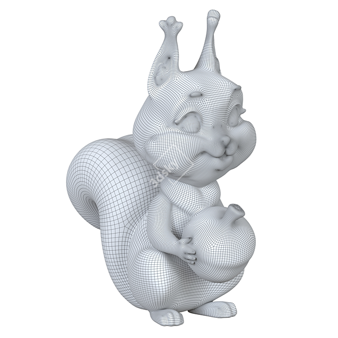 Corona Squirrel Figurine Sculpture 3D model image 7