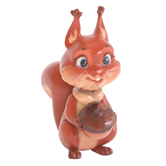 Corona Squirrel Figurine Sculpture 3D model image 1