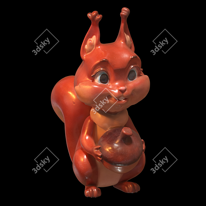 Corona Squirrel Figurine Sculpture 3D model image 3