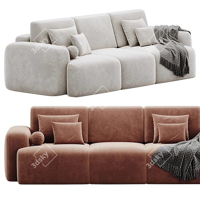 Luxury Velvet Sofa Bonent 2015 3D model image 2