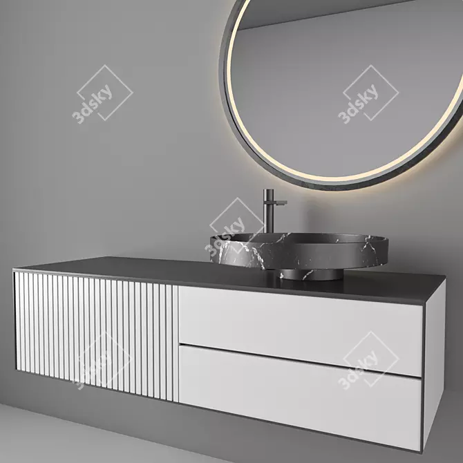 Modern Bathroom Furniture Set 3DS 3D model image 3