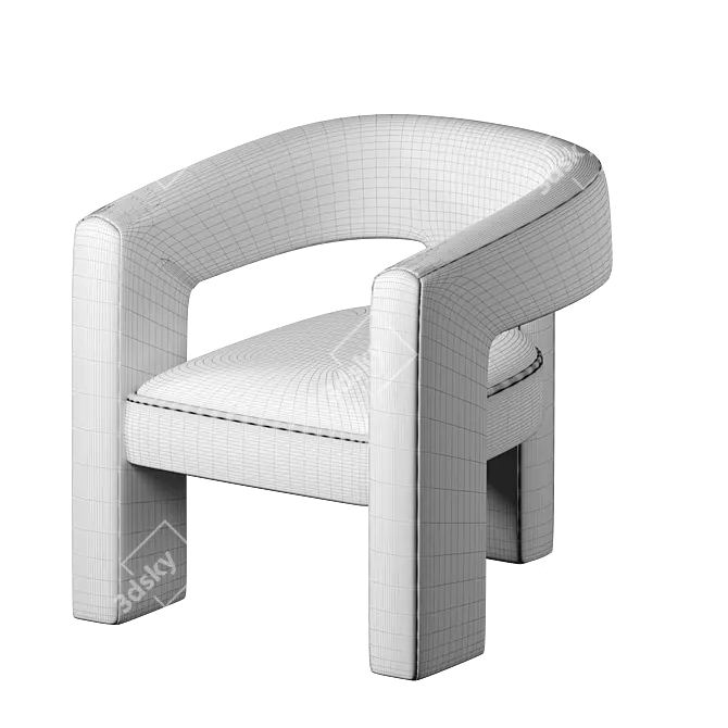 Tripod Armrest Chair by KARE 3D model image 5