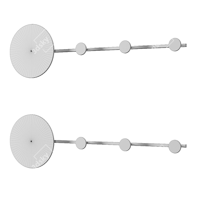 Disk Wall Light with Backlit Horizontal Bar 3D model image 3