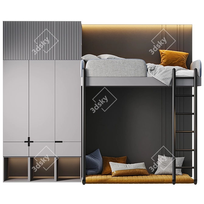 Custom Teen Bedroom Set 3D model image 1