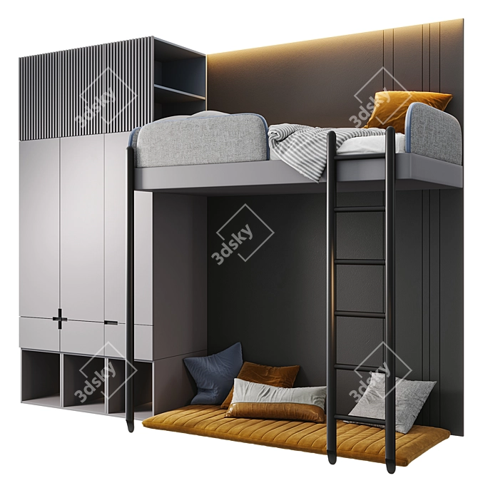 Custom Teen Bedroom Set 3D model image 2