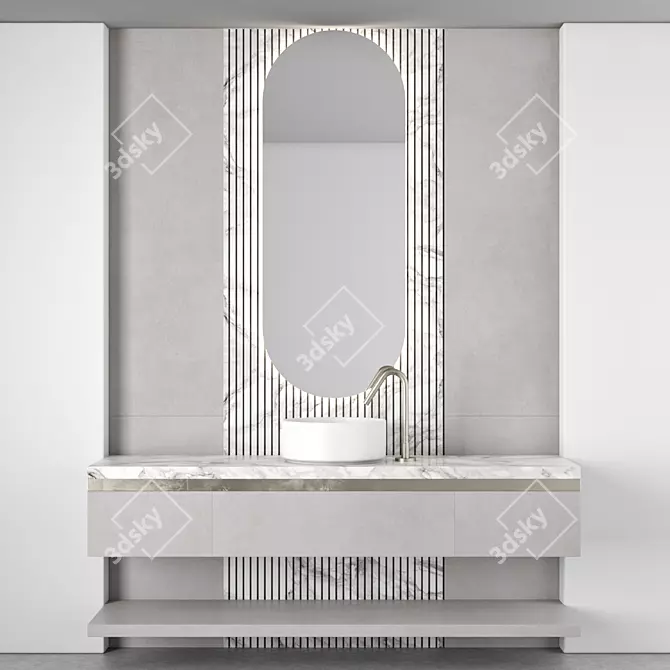 Modern Bathroom Furniture Set 104 3D model image 1