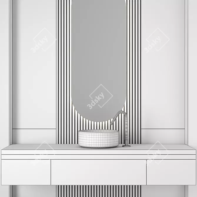 Modern Bathroom Furniture Set 104 3D model image 4