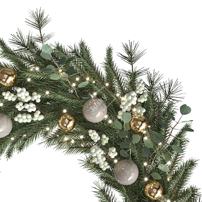 Festive Wreath for Holidays 3D model image 2