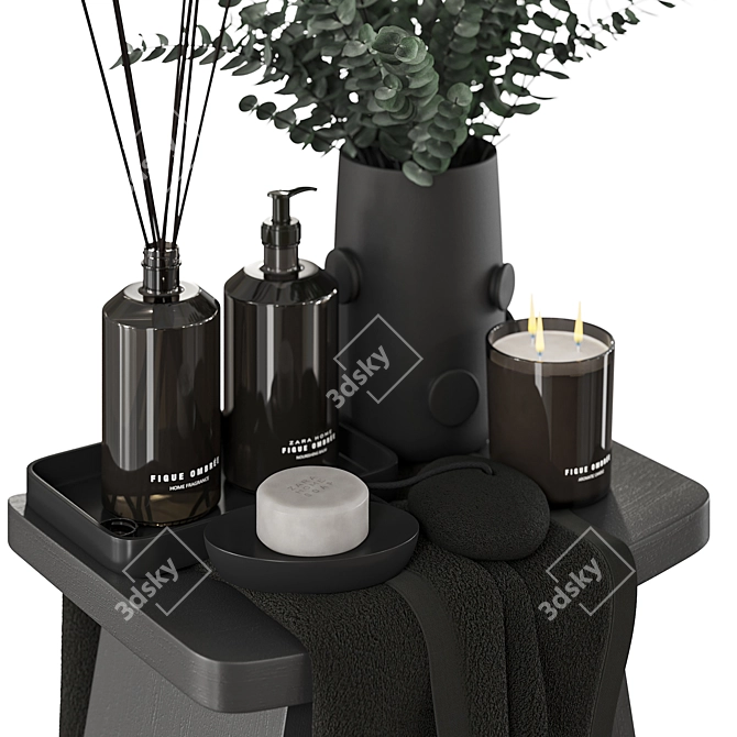 Bathroom Decor Set with Essentials 3D model image 7