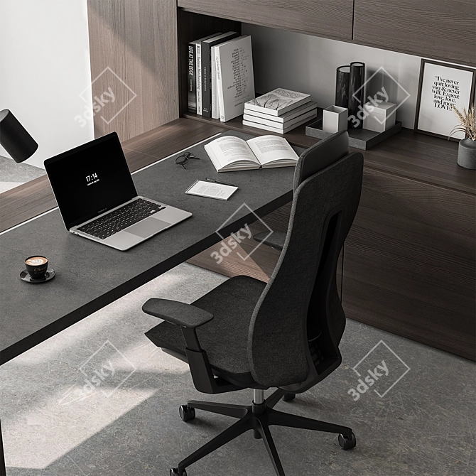 Executive Boss Desk Furniture 544 3D model image 2