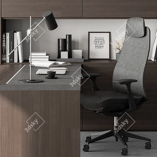 Executive Boss Desk Furniture 544 3D model image 3