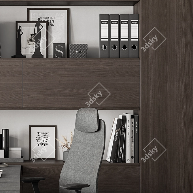 Executive Boss Desk Furniture 544 3D model image 4