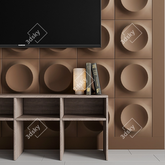 Custom TV Wall Unit 2016 3D model image 4