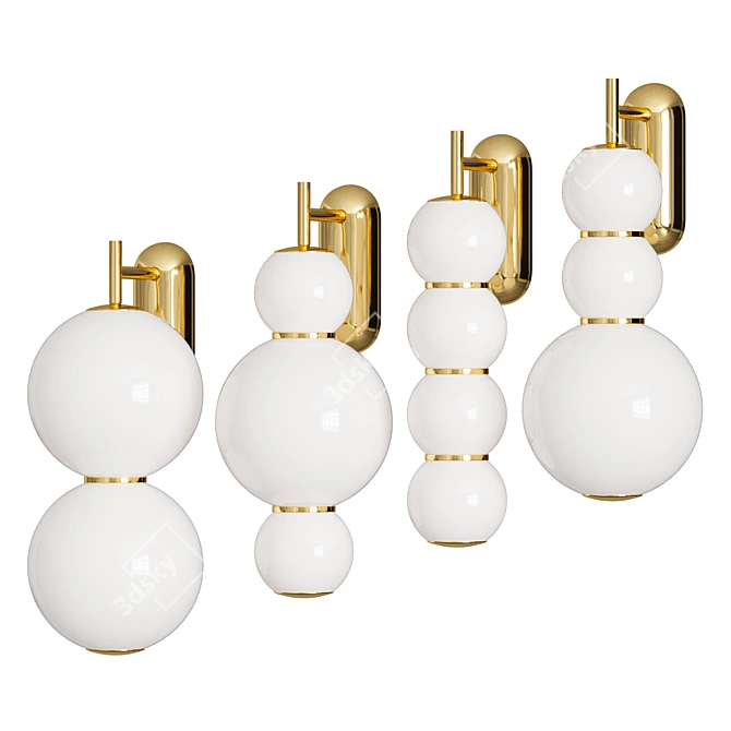 Pearls LED Glass Wall Sconce 3D model image 1