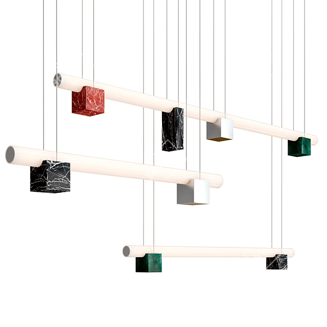 Minimalist LED Pendant Lamp Series 3D model image 1