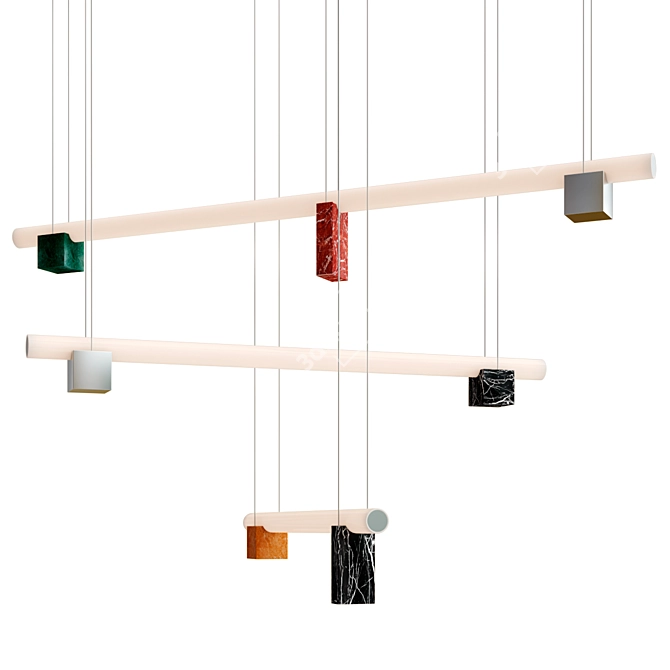 Minimalist LED Pendant Lamp Series 3D model image 2