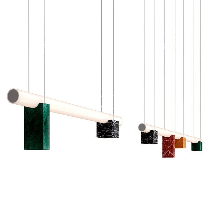 Minimalist LED Pendant Lamp Series 3D model image 3