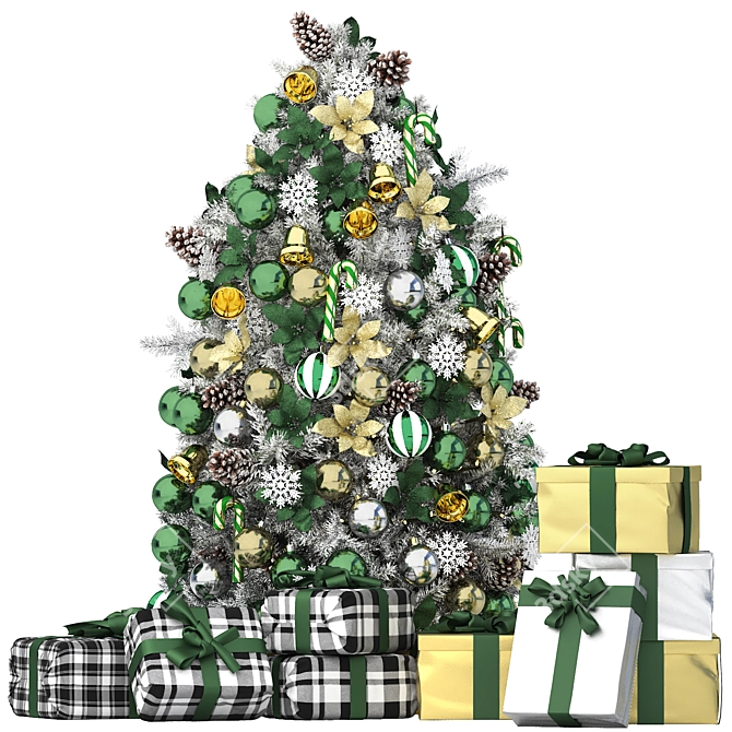 Festive Christmas Tree Vray 3D 3D model image 1