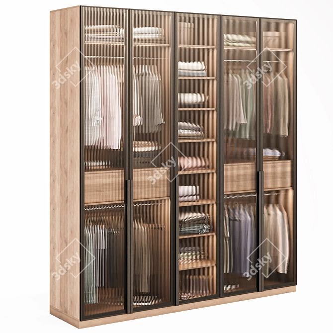 Modern Style Wardrobe with Decor 3D model image 4