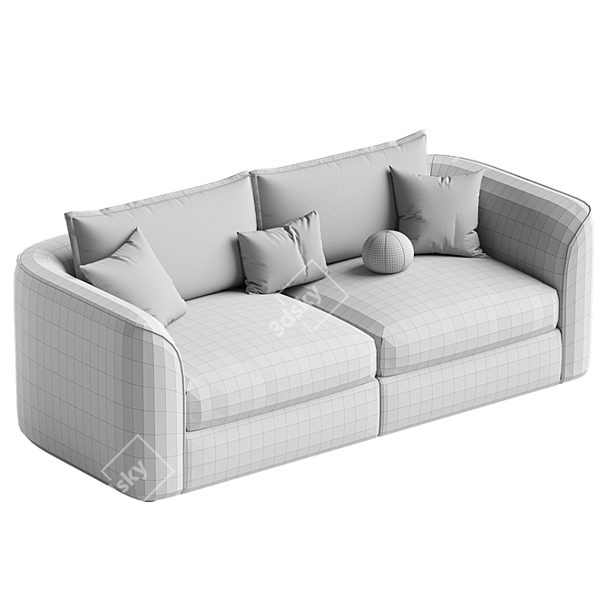 Modern Fabric Como Range Sofa 3D model image 10