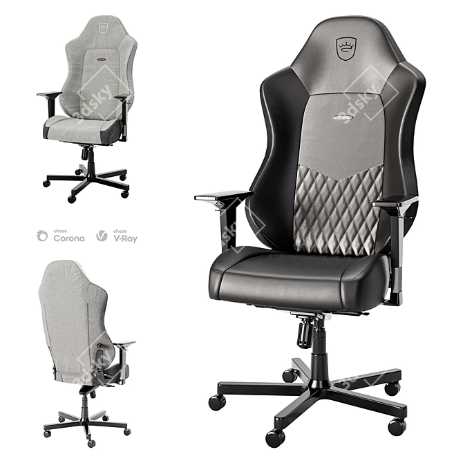 Noblechairs HERO Gaming Chair Black-Grey 3D model image 1