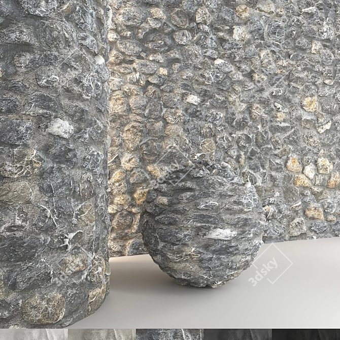 High-Quality Stone Wall Model 3D model image 1