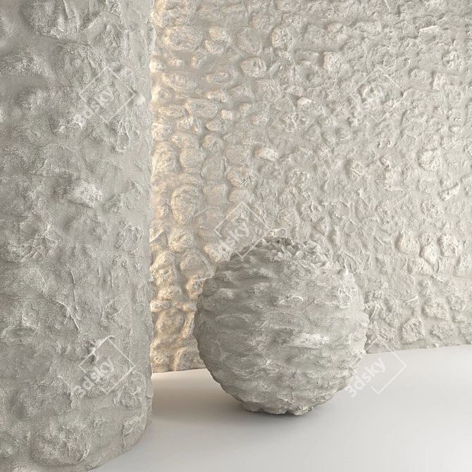 High-Quality Stone Wall Model 3D model image 2